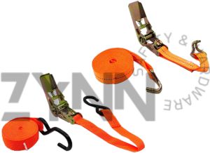 [SG STOCK] RATCHET TIE DOWN Orange Cargo Strap Luggage Lashing Strong Strap Belt With Metal Buckle Tow Rope