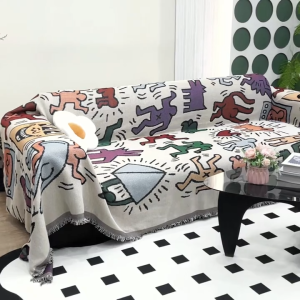 Keith Haring Illustration Decorative Tapestry Outdoor Blanket Picnic Carpet Camping Carpet Sofa Carpet