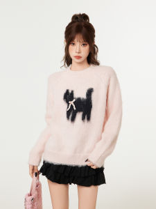 EVPGB | Áo Sweater Len Nơ Hồng