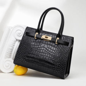 AIDRANI  Genuine leather crocodile pattern womens handbag is versatile and versatile with a large capacity cowhide one shoulder crossbody bag