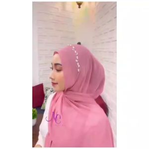 Jilbab Pashmina Payet Manik Bling Bling Kerudung Hijab Pesta Manik Mutiara Timbul Model Terbaru Kekinian Cerutybabydoll 175 cm x 75 cm Murah Terlaris