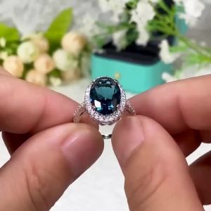 Huitan Charming Blue CZ Women Rings Wedding Party Accessories Bling Bling Graceful Bridal Eternity Ring Trendy Jewelry Wholesale