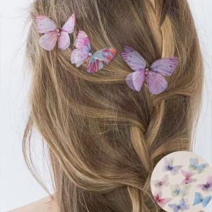 5/10PCS Princess Mesh Gradient  Double-layer Butterfly Hair Clips Lovely Girls Hairpins Children Daily Headwear Hair Accessories