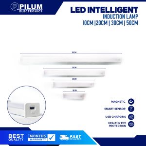 PILUM LED Motion Sensor Light Bar Rechargeable USB – Magnetic Stick-On Under Cabinet Closet Induction Light Wireless Night Light for Kitchen Wardrobe Stair Bathroom Bedroom Lighting Emergency Study Lamp Drawing Light | 10cm 20cm 30cm 50cm | 3 Mode