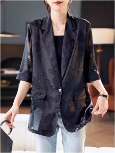 YEBO | Large Size Floral Thin Summer Sun Protection Casual Suit Jacket