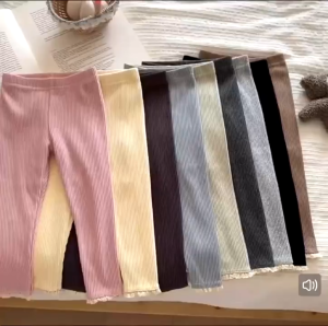 Seluar Panjang Kanak-kanak Kid Budak Cotton Long Pant High Waist Legging Seluar Panjang Elastic Casual Pants儿童休闲裤长裤紧身裤长裤