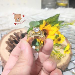 (Có Video Thật) Nhẫn Nam Mạ Vàng 18k Chạm Rồng Đính Đá Cao Cấp - Lokalo - Đeo Như Đại Gia - Cam Kết Đổi Trả Bảo Hành Lỗi Kỹ Thuật 6922