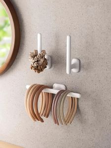 Minimalist Japanese Style Hair Accessory Storage Box Bracelet Necklace Holder Suction Cup Hook No Drilling Required L-Shaped