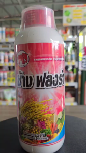 ช้างฟลอร่า ฮอร์โมนเปิดตาดอก สูตรเข้มข้น มีตัวกดใบอ่อนในตัว ลดปัญหาใบแซมดอก ออกดอกสม่ำเสมอ ช่อดอกอ้วนสมบูรณ์ ขนาด 1000cc อัตราการใช้ 20-30cc/น้ำ 20 ลิตร