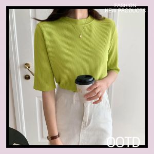 LHSunshine ส่งไว 🥰 เสื้อผ้าผู้หญิง คอเต่า สบายเสื้อผ้า เสื้อเนื้อนุ่ม สีพื้นผ้า ไม่ต้องรีด หน้าร้อนนี้ ไม่ควรพลาด