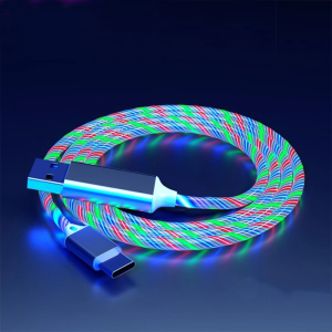 NNBULI Fast Charging Data Cord Flow Luminous USB Type C Cable 3A Fast Charging Cable Glowing LED Cable for Samsung Xiaomi Huawei