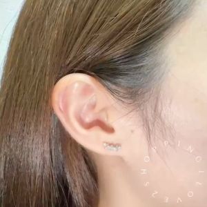 EG3 Stainless steel ear zircon ear studs female simple screw ear bone