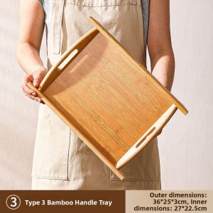 XIANGYOUYOU | Wooden Rectangular Tea Tray for Hotel and BBQ with Water Cup Placement