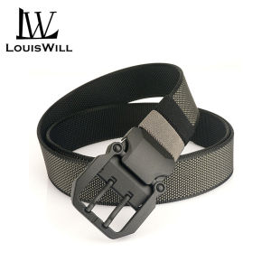 LouisWill Men Belt Outdoor Tactical Belt Double-Sided Use Adjustable Belt Rotating Buckle Nylon Waistband Two-Color Belt Youth Sports Canvas Pant Belt Simple Nice Waistband Nylon