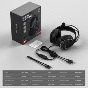Onikuma | ONIKUMA X91 Gaming Headset 50mm Driver Wired Headphones RGB Light HD Microphone USB 3.5mm Stereo Sound PC PS5 Xbox Gamer Audio