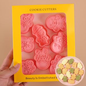Christmas Cartoon Gingerbread Man Butter Icing Cookie Hand Press DIY Parent-Child Baking Pastries Sugar Printing Mold
