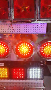 3 Round Taillight Led Large Red-Amber 64*29cm