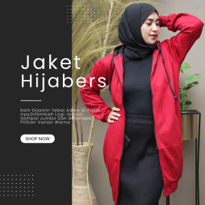 JAKET WANITA HIJABERS SYARI PANJANG POLOS KEKINIAN BERESLETING FLEECE TEBAL PREMIUM JUMBO OVERSIZE WANITA KEKINIAN MUSLIMAH SIZE M-XXL