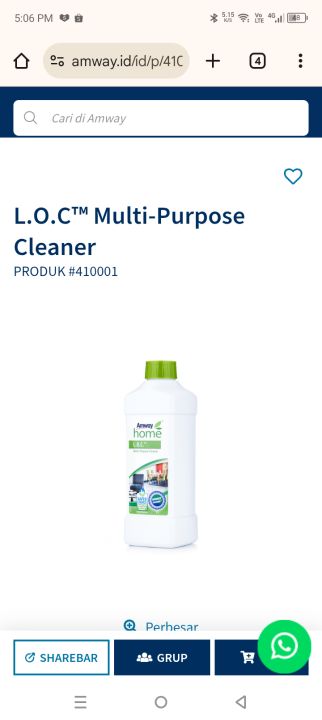 L.O.C MULTI-PURPOSE Cleaner 1liter | Lazada Indonesia