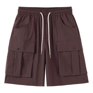 BALENO | Mens Summer Utility Beach Shorts Wide Legged Straight Cut Casual Five-eighth Pants