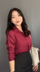 Kemeja Polos Formal Style Korean Cantik Kekinian Matt Shakila Twill Nyaman By Azka Collection