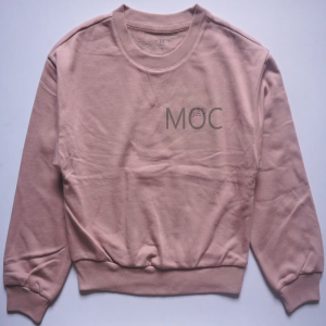 (19-50kg) Áo nỉ da cá cổ tròn bé gái size đại màu hồng vnxk ảnh thật (áo sweatshirt trẻ em gp)