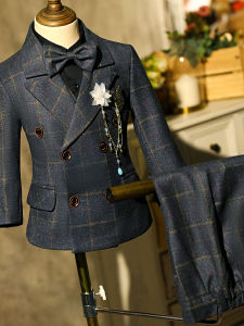 Boys Suit Set Childrens Formal Wear Piano Performance Host Little Grooming British Style Polyester Fiber Non-iron Treatment