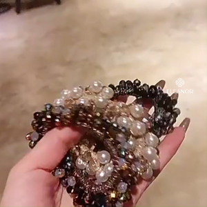 Dây buộc tóc nữ Eleanor Accessories đính đá phụ kiện tóc dây cột tóc ngọc trai nhân tạo 10176