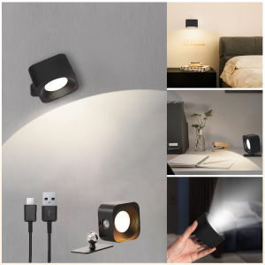 New LED wall lamp 360 projection magnetic wall lamp UBS charging adjustable handheld reading lamp wall lamp Nordic indoor staircase decoration