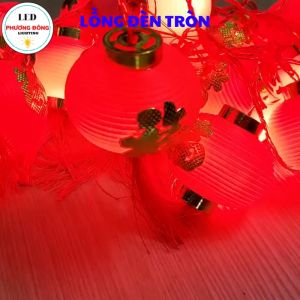 Dây đèn LED Lồng đèn trang trí Lễ Tết chữ Phúc dạng TRÒN và DÀI - 5m 16 trái