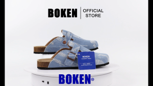 BOKEN Women Baotou Sandals Fashion Denim cloth Mules Cork Outdoor Lazy Shoes
