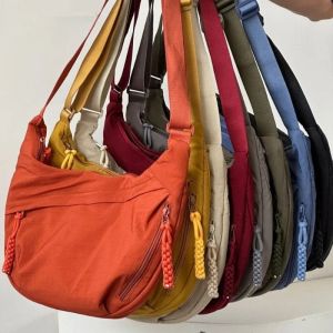 Trendy Womens Soft Cloth Shoulder Bag Solid Color Student Casual Style Big Handbags Crossbody Bags for Women Shoulder Hobos Bag