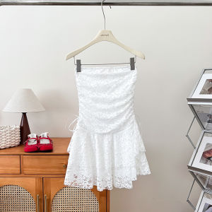 French Style Lace Trim Halter Neck Crop Top Womens Summer Inner Wear Base Shirt Butterfly Knot Tie Back Vest Breathable