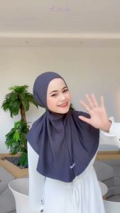 Kalisha - Zalfa Instan Jersey Size M Hijab Instan Kerudung Bergo Tali Non Pad Daily Terbaru