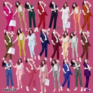 ฟรี CC 9320 ชุดสูท ชุดทำงาน ชูนิดเซท คุณสมบัติของ 34-36 เอว 26-32 สพ 34-38