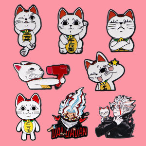 Anime Courage Lucky Cat Enamel Pin Adventure Brooches Woman Men Backpack Accessories Bags Badge Lapel Jewelry Gift for Fans Boys