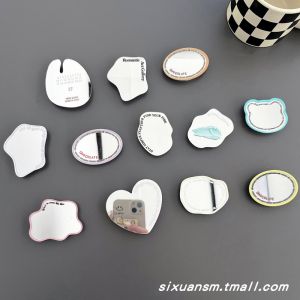 Japanese South Korea Ins Style Asymmetrical Geometric Figure English Mirror Cellphone Airbag Support Collapsible Air Cushion Drop-Resistant Fastened Ring Adhesive Supporting Seat Creative Back Sticker Binge-watching Makeup Mirror