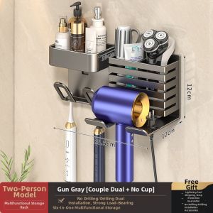 ERMO | Wall-mounted No-drilling Storage Rack for Hair Dryers and Toothbrush Cups Electric Toothbrushes