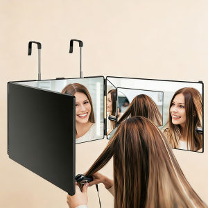 360 Trifold Hair 3-Way Mirror with LED Cut Mirror with Lighting Self Hairdressing Mirror For Hair Suitable For Haircut Styling
