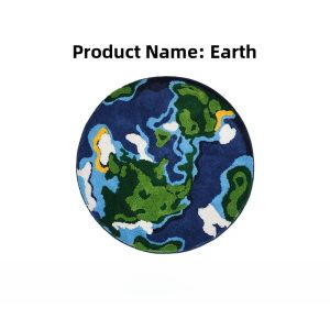 Earth Carpet Living Room Bedroom Anti-Slip Washable Machine Natural Element Style Home Decor Rug Circular Study Room Mat