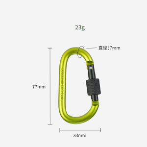 Outdoor Mountaineering Buckle Hook Quick Hanging D-type Aluminum Alloy With Lock Extra Hard Nut Key Chain Water Bottle Buckle