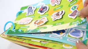 Trẻ em Puzzle Early Teaching Enlightenment Cartoon Stickers Sách yên tĩnh Stickers Vật liệu Pack Lật sách Set Cuốn sách bận rộn