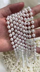 Hạt Cườm Ngọc Trai Trắng Ngà 10 Ly Bằng Nhựa ABS Hạt Bóng Đẹp Có Lỗ Xỏ Gói 100 - 500 gam Thích Hợp Làm Phụ Kiện Handmade Trang Trí Vòng Đeo Tay