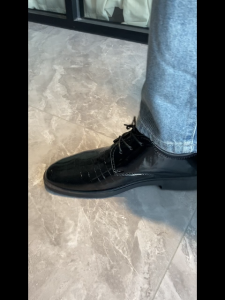 Falimottype)Size 38-44 Mens British Style School Student Oxfords Fashion Black Business Shoes Soft Soled Leather Formal Shoes