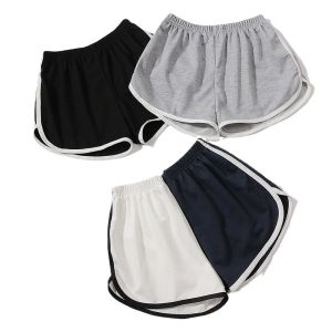 กางเกงขาสั้นโยคะชายหาดแบบเรียบง่าย กางเกงขาสั้นกีฬา กางเกงขาสั้นผ้าฝ้าย 3/4 ขา กางเกงขายาวลำลอง ผ้าฝ้ายผสม ทรงหลวม สำหรับเยาวชน