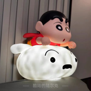 Crayon Xiaoxin Small Night Lamp Decoration Small White Dog Hand-Made Model Kids Bedroom Bedside Table Hallway Decorations Gift