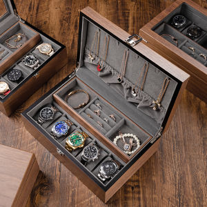 HUIYAXIU | Double Layer Large Capacity Jewelry and Watch Box