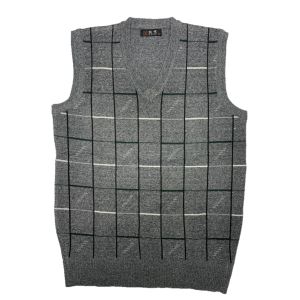 GUKENRO Sweater for Men Sleeveless Warm Plaid Knitted Wool Autumn Winter Fashion Comfortable Male Vest