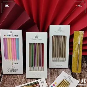 [Ready Stock ] 金色蜡烛6pcs / Set Special Chrome Candle Gold Silver Champagne Colour Candle