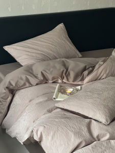 Nordic Style Pure Cotton 60-Thread Count Large Tapestry Bedding Set Quilt Cover Pure Color Long Velvet Cotton Bedding Accessories